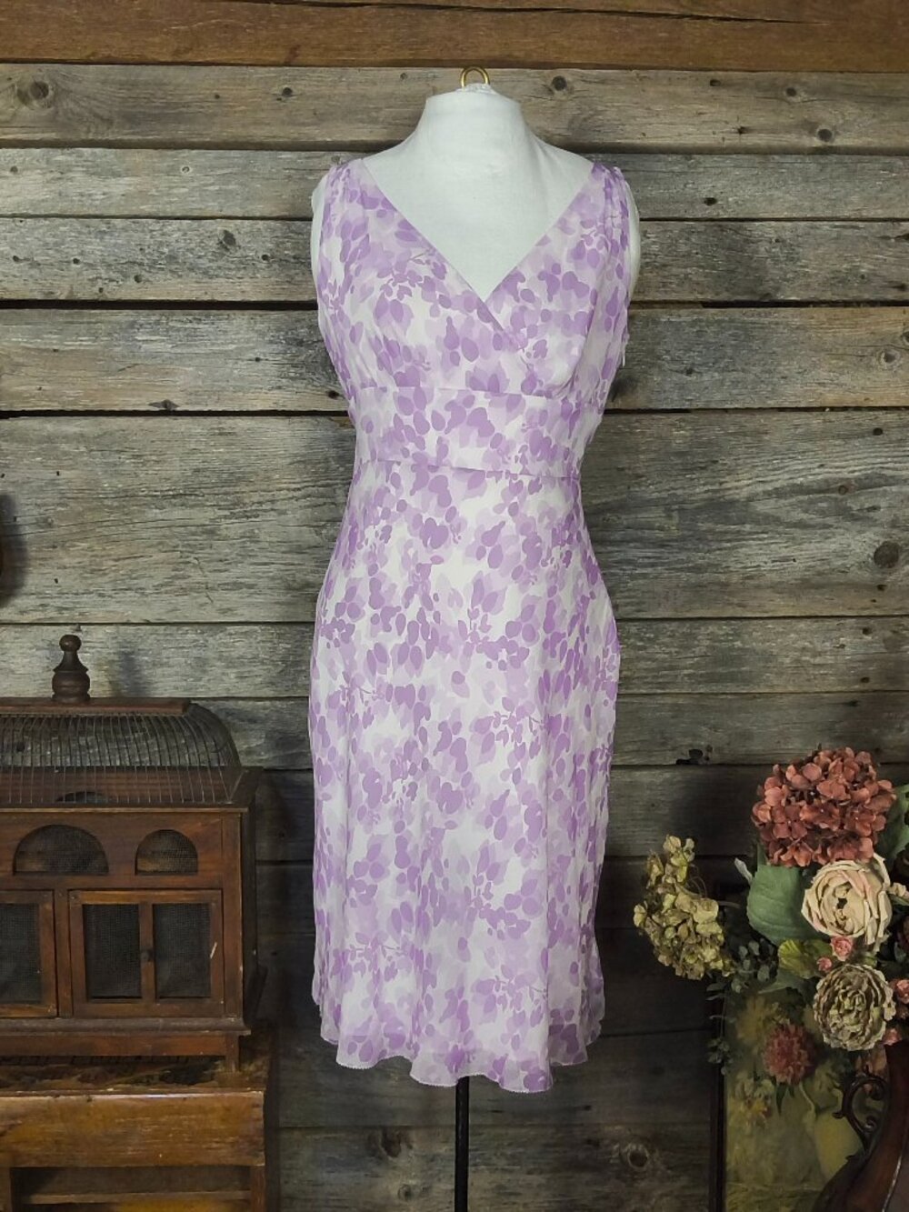 Anne Taylor Sleeveless Silk Floral Dress with Tags Size 8